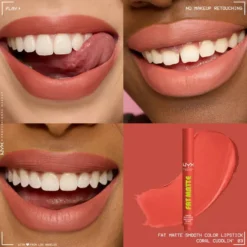 Fat Matte Smooth Color Lipstick Coral Cuddlin'