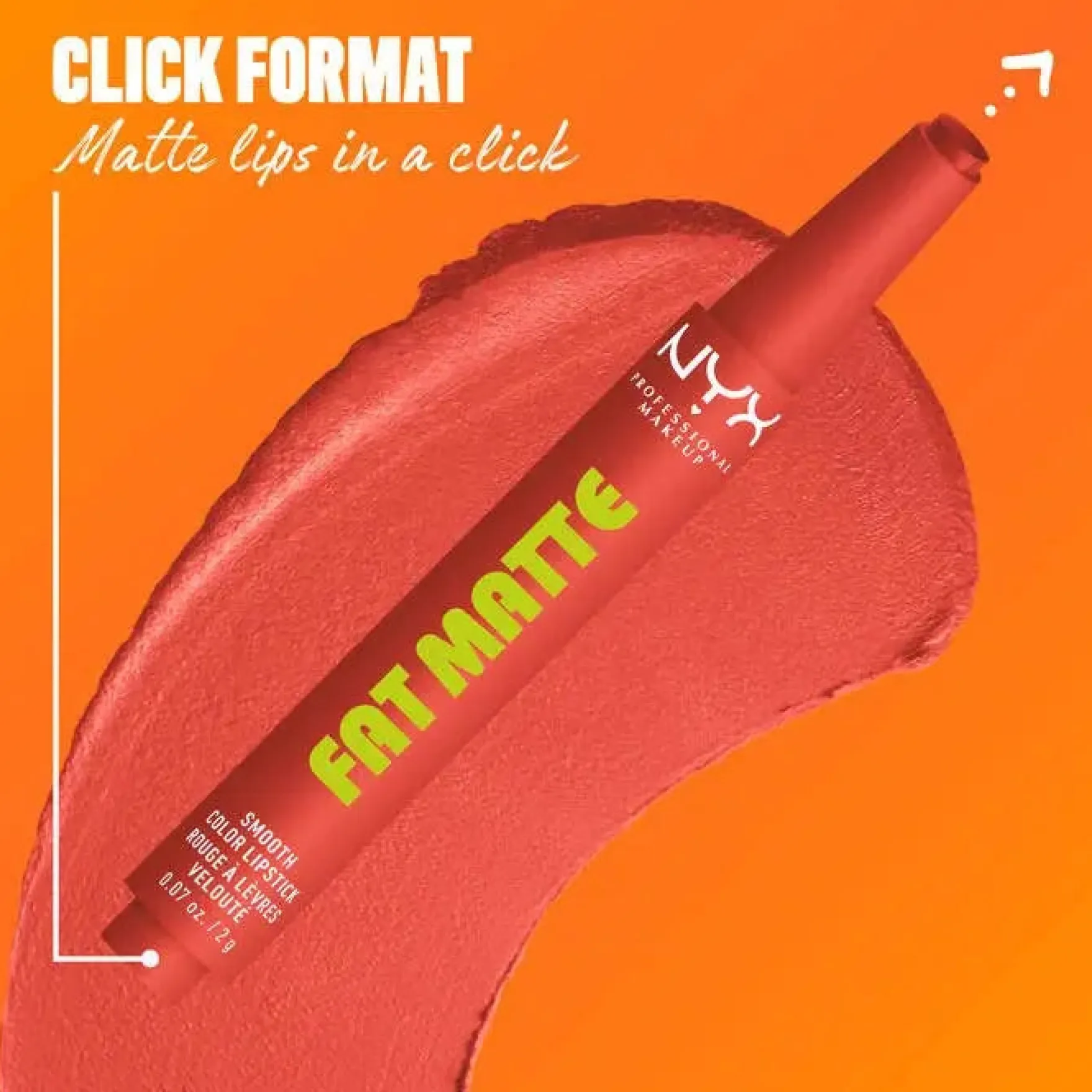 Fat Matte Smooth Color Lipstick Coral Cuddlin'