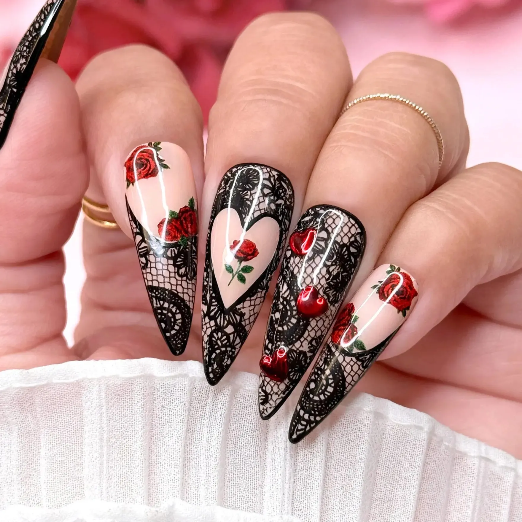 Floral Nail Art Sticker Sweetheart Roses
