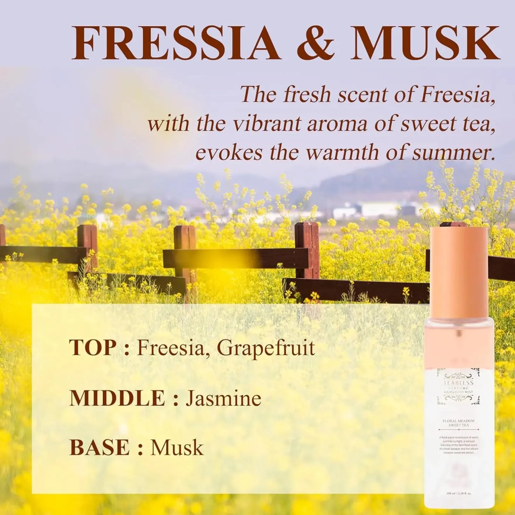 Floral Maedow Sweet Tea Perfume Hair & Body Mist