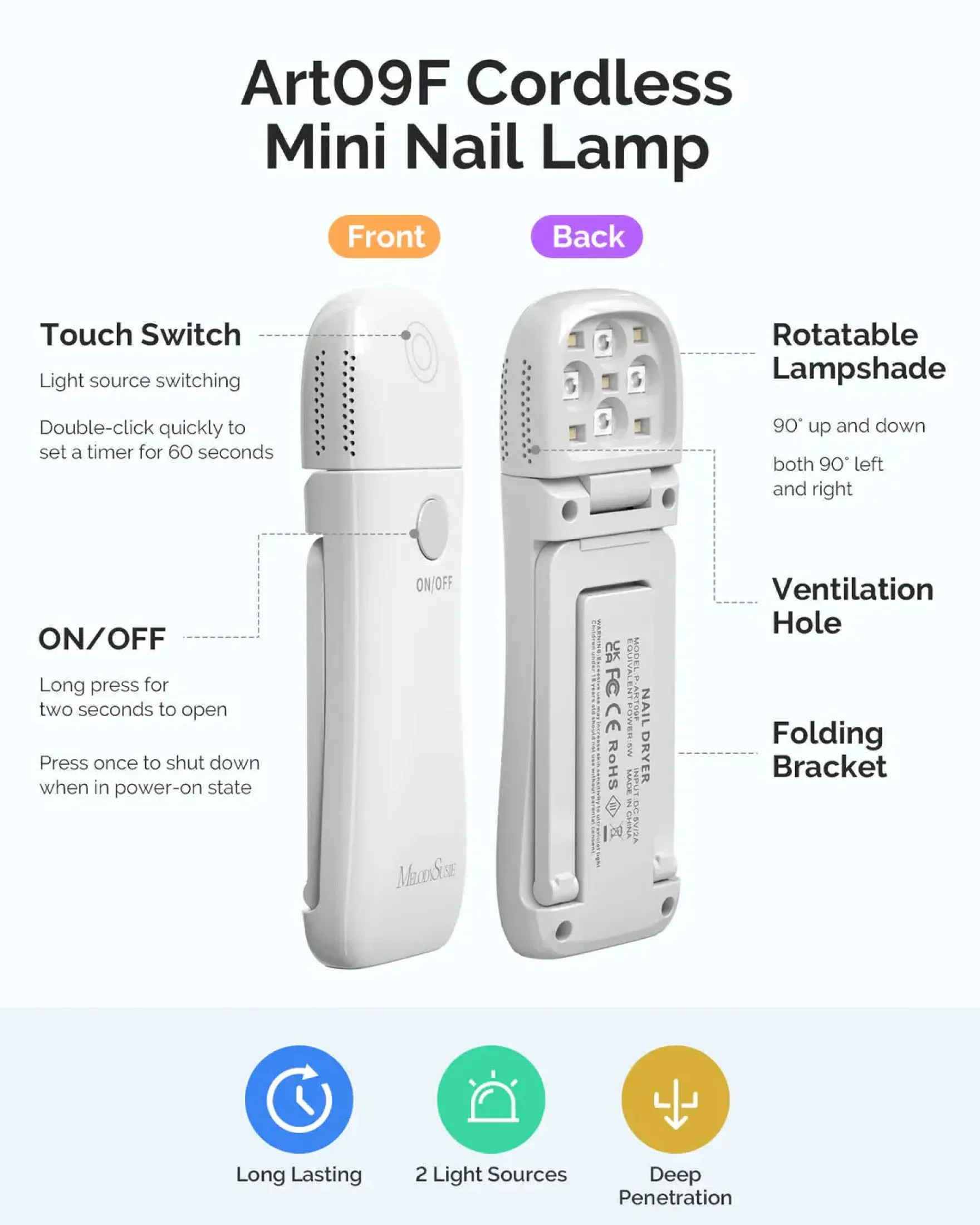 Foldable & Standable 2-in-1 Design LED/UV Nail Lamp