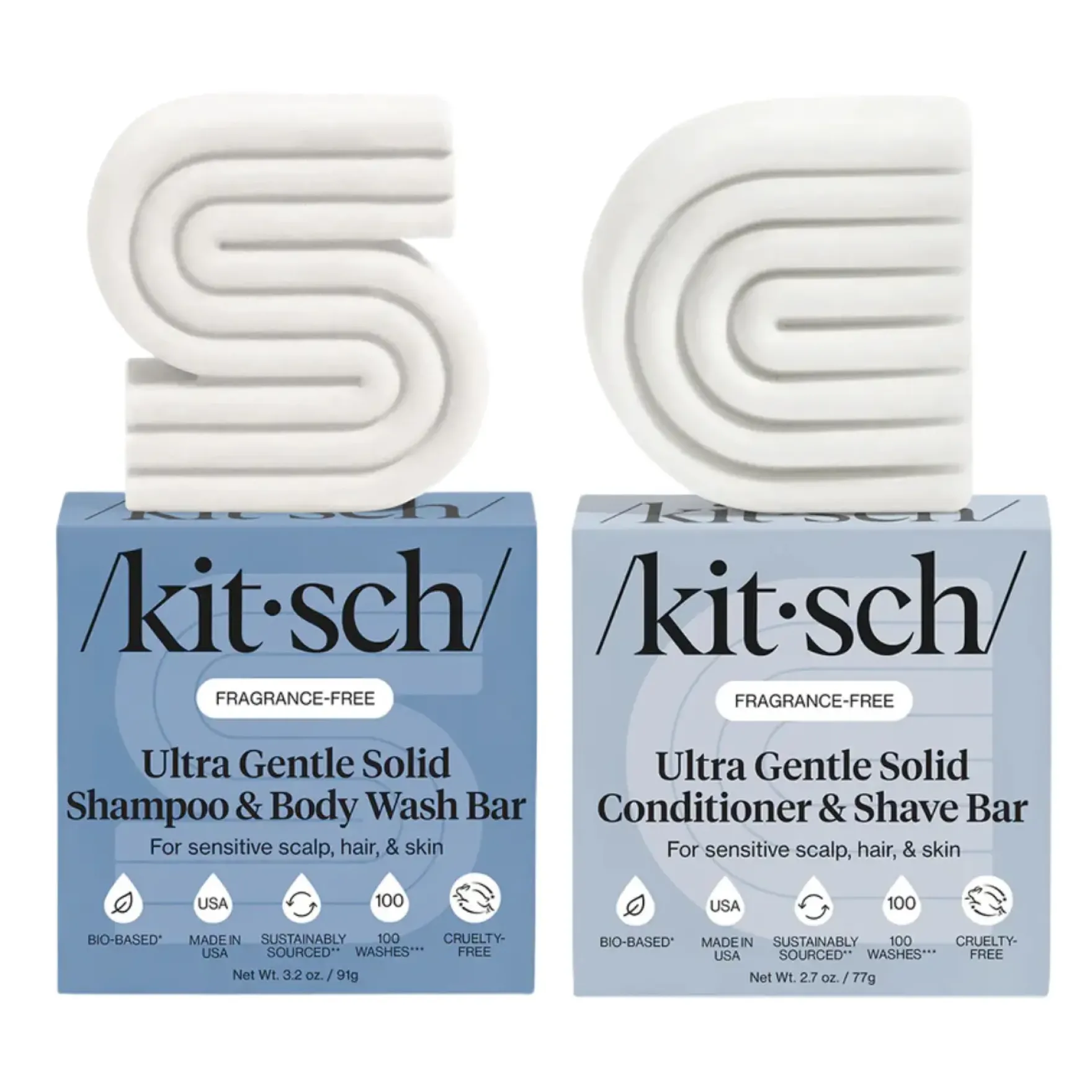 Fragrance Free Ultra Sensitive Shampoo & Conditioner Bar Set