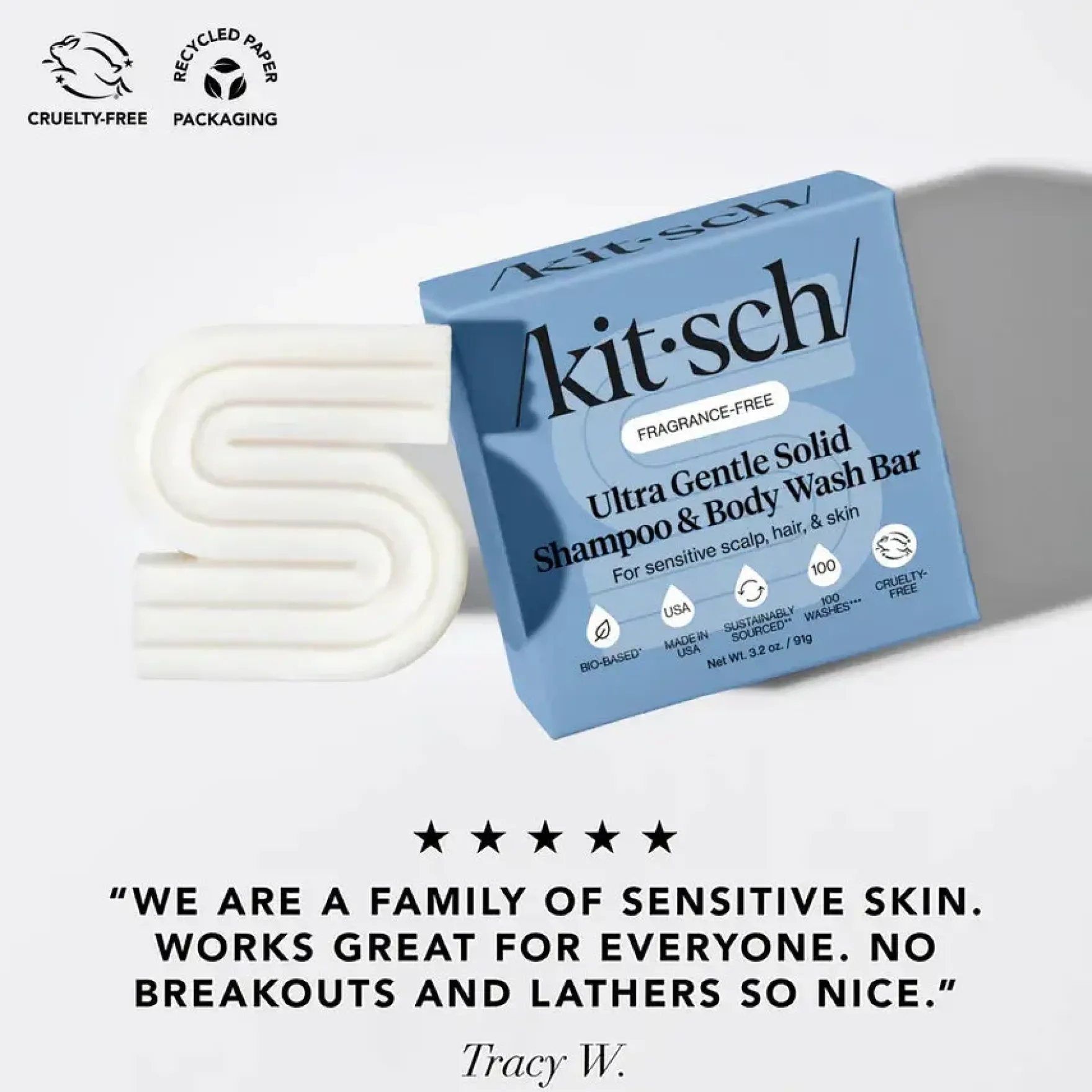 Fragrance Free Ultra Sensitive Shampoo & Conditioner Bar Set