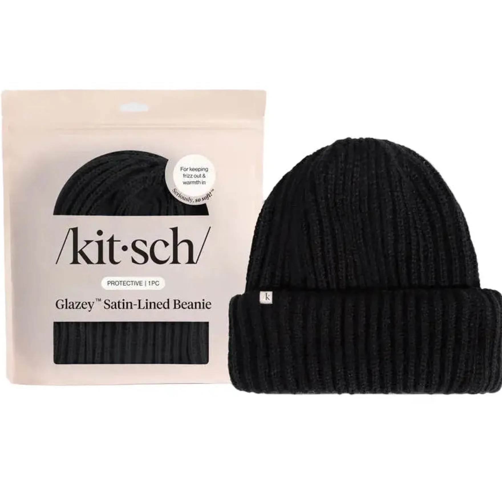 Glazey™ Satin Lined Beanie Black