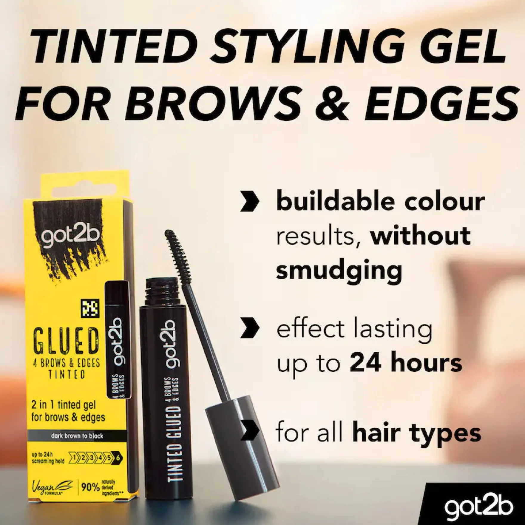 Got2b Glued 4 Brows & Edges Tinted Gel Black