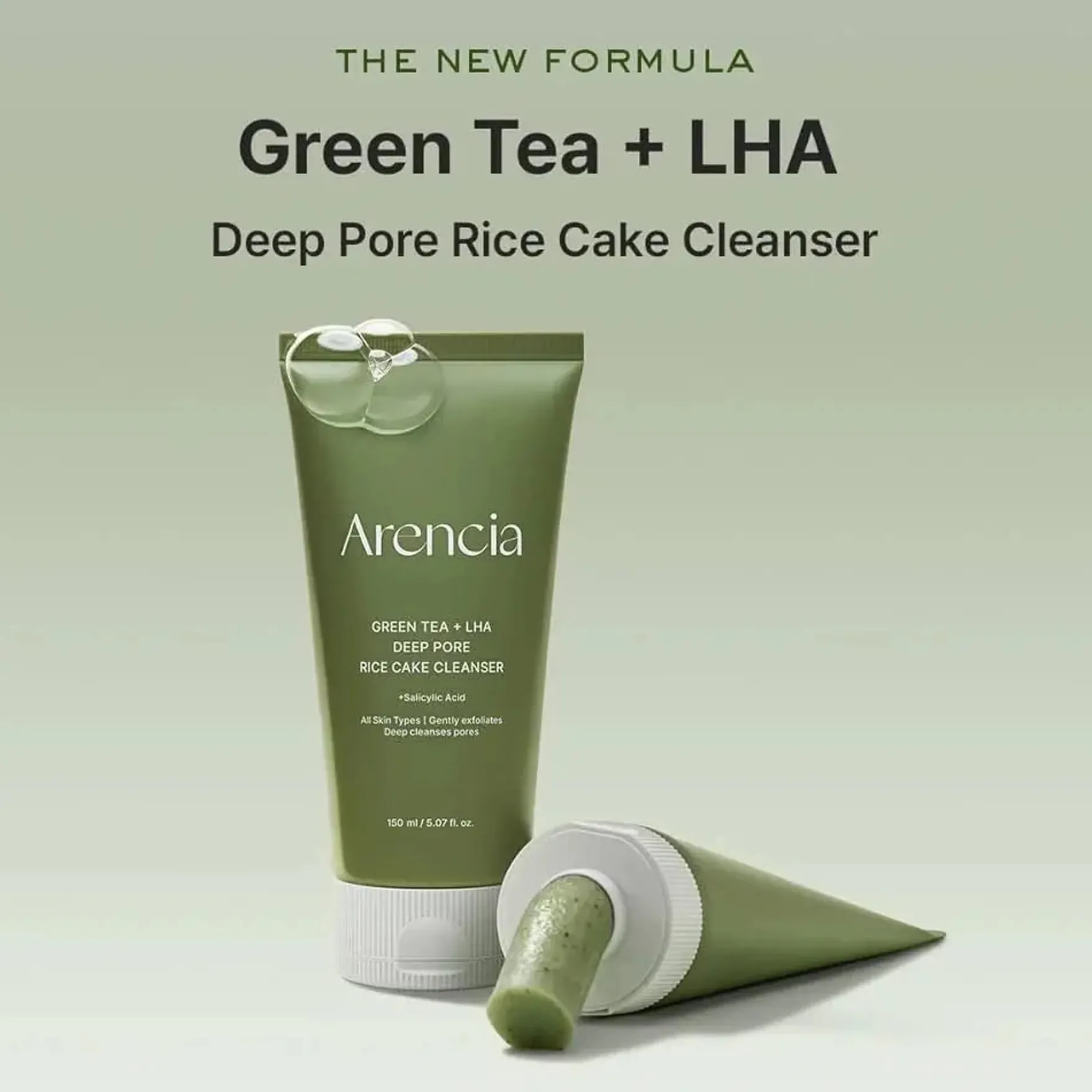 Green Tea + LHA Deep Pore Rice Cake Cleanser