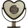 Heart Vanity Mirror Black 5x Magnified