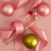 Holiday Metal Gemstone French Hair Pin