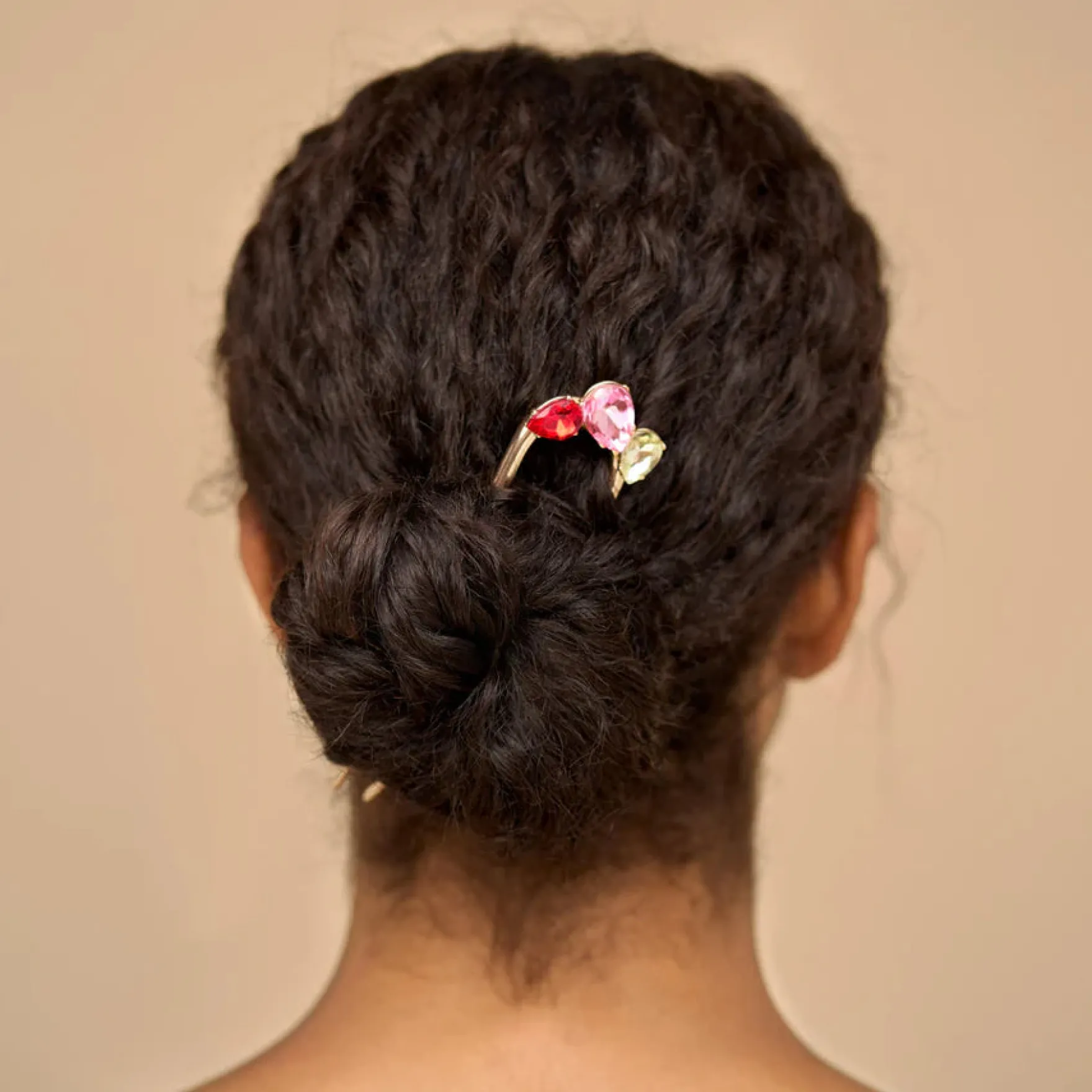 Holiday Metal Gemstone French Hair Pin