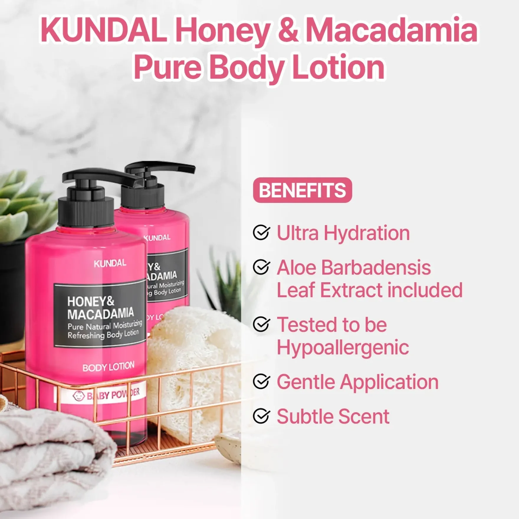 Honey & Macadamia Pure Body Lotion Baby Powder