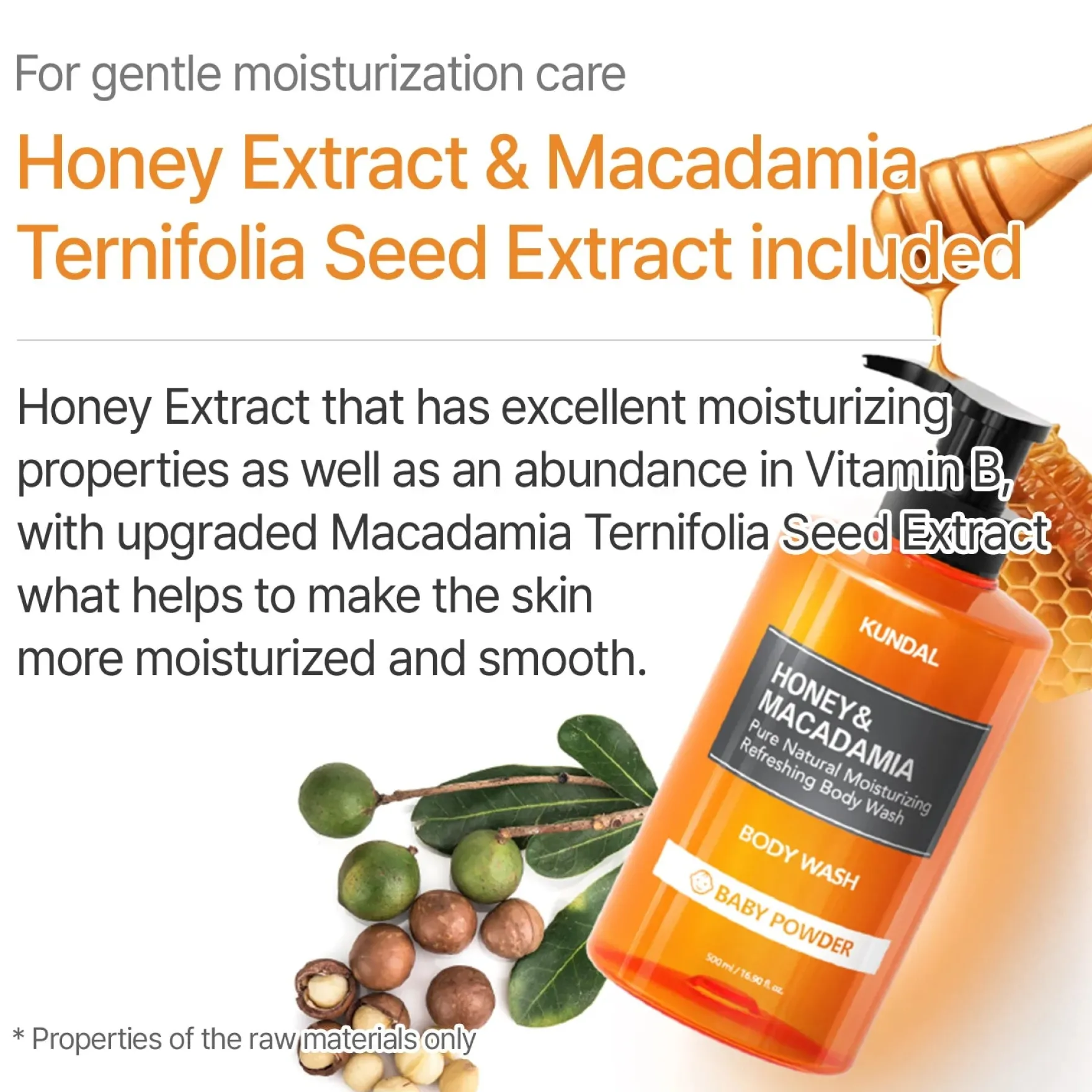 Honey & Macadamia Pure Body Wash Amber Vanilla