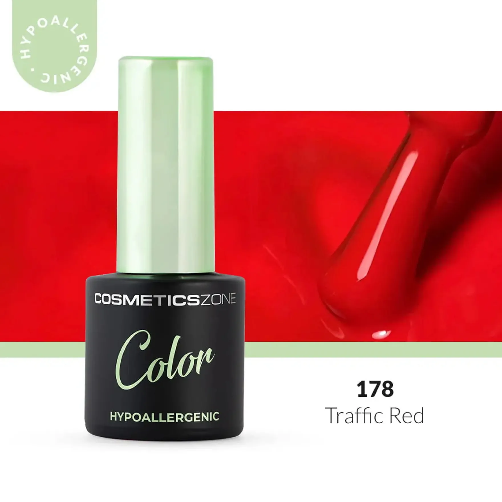 Hypoallergenic Hybrid UV/LED Gel Polish Traffic Red 178