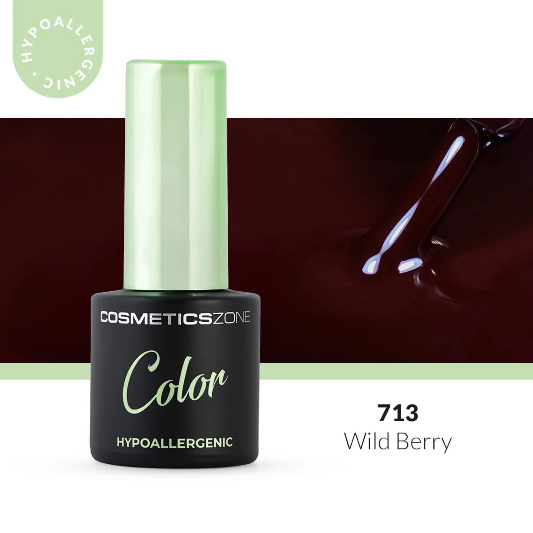 Hypoallergenic Hybrid UV/LED Gel Polish Wild Berry 713