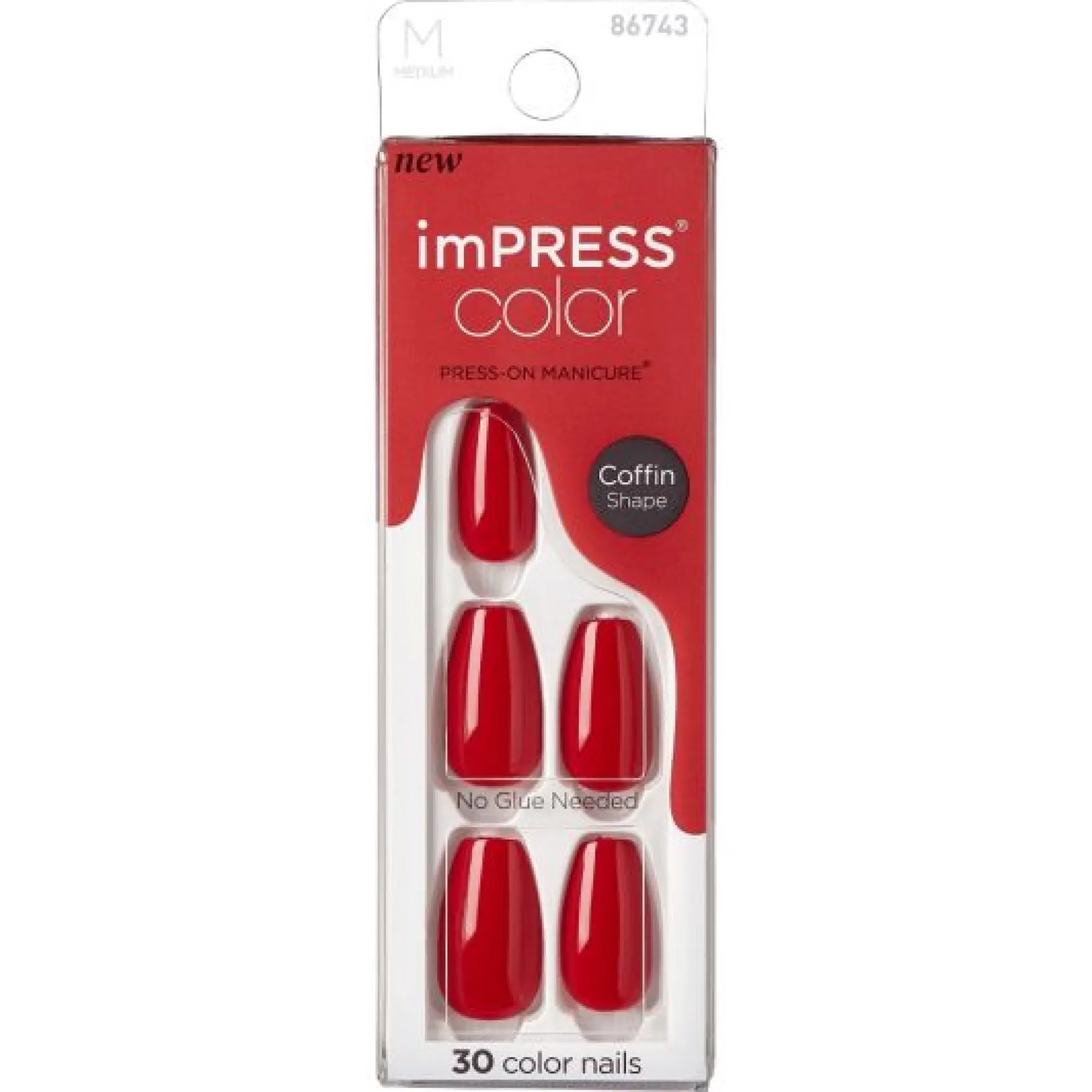 Impress Color Press-On Nails Coffin Reddy or Not