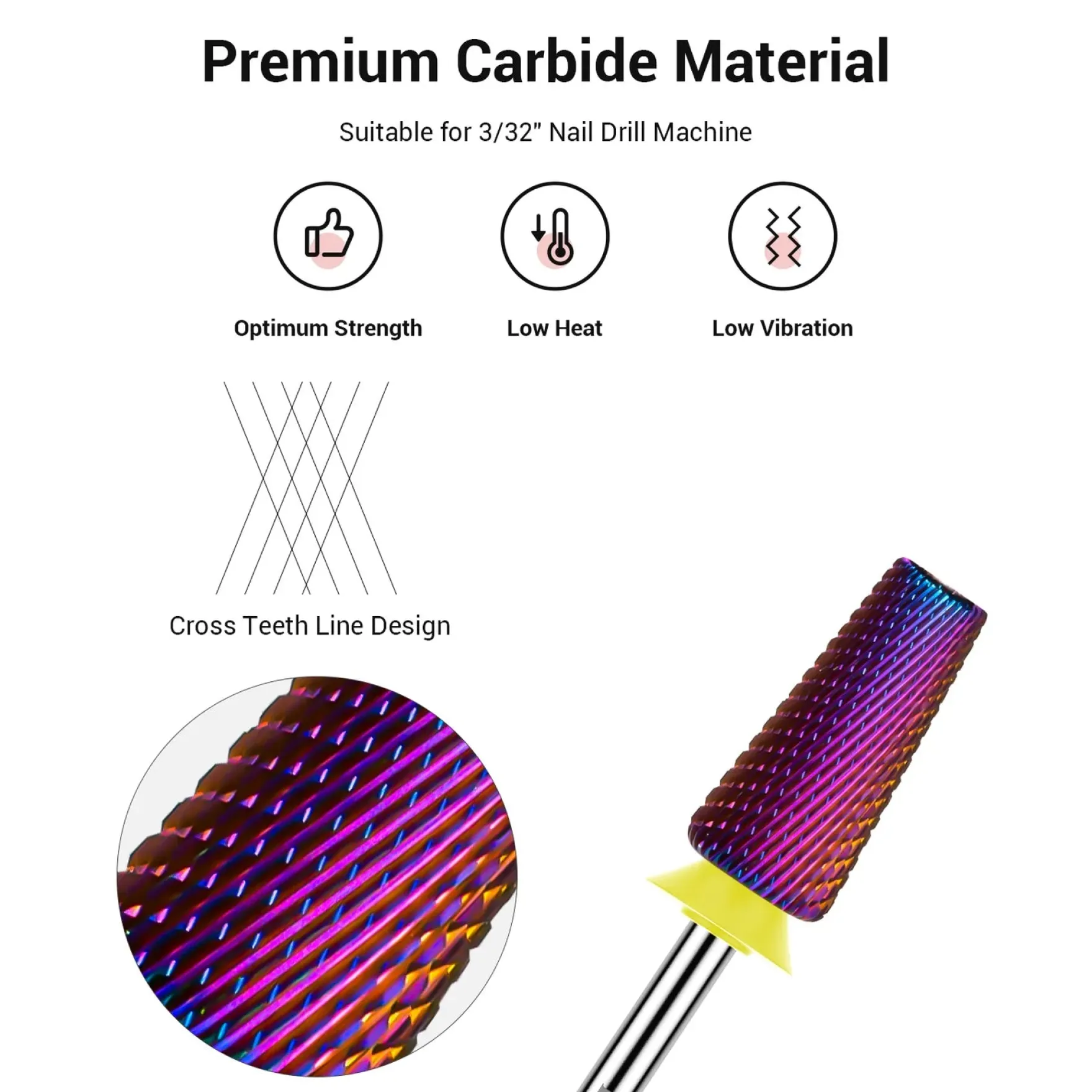 5-in-1 Cross Cut Tungsten Carbide Nail Drill Bits Coarse