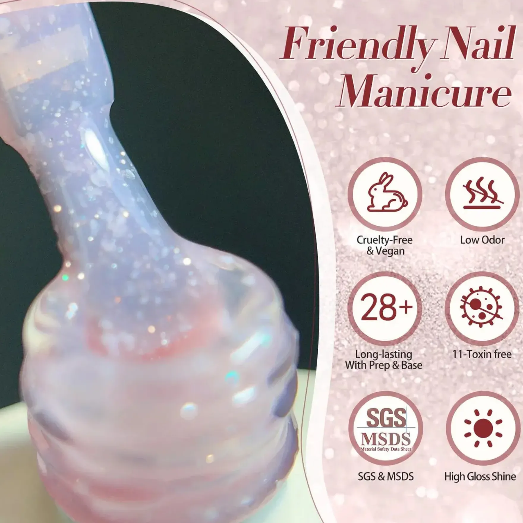 Jelly Nude Snow Glitter Gel JN91
