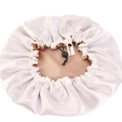 Khaki Satin Hair Bonnet Reversable