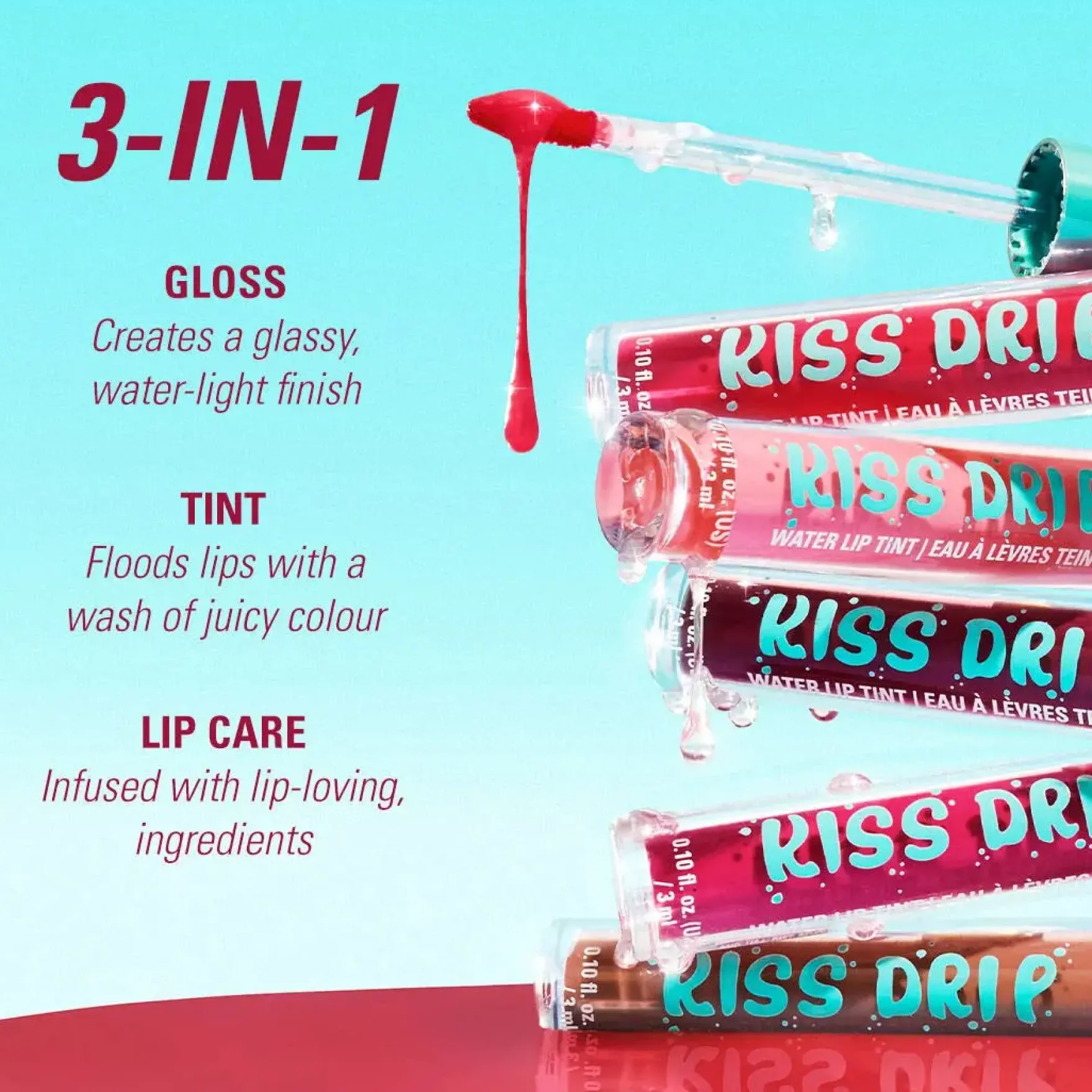 Kiss Drip Water Lip Tint Strawberry Drizzle