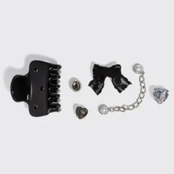 KitschPop Charms & Cloud Clip Set Vintage Black
