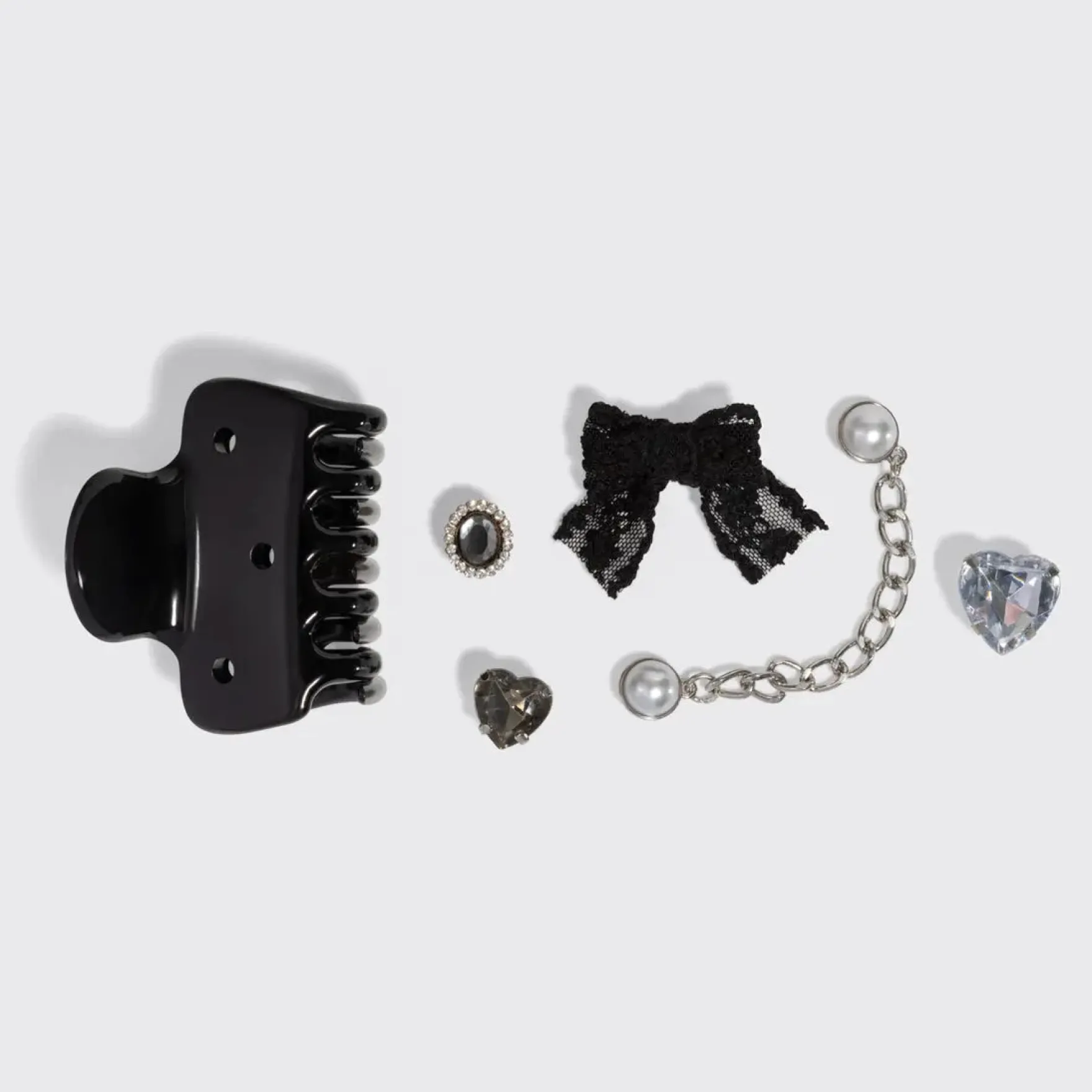 KitschPop Charms & Cloud Clip Set Vintage Black
