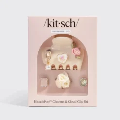KitschPop Charms & Cloud Clip Set Pearlized Cream