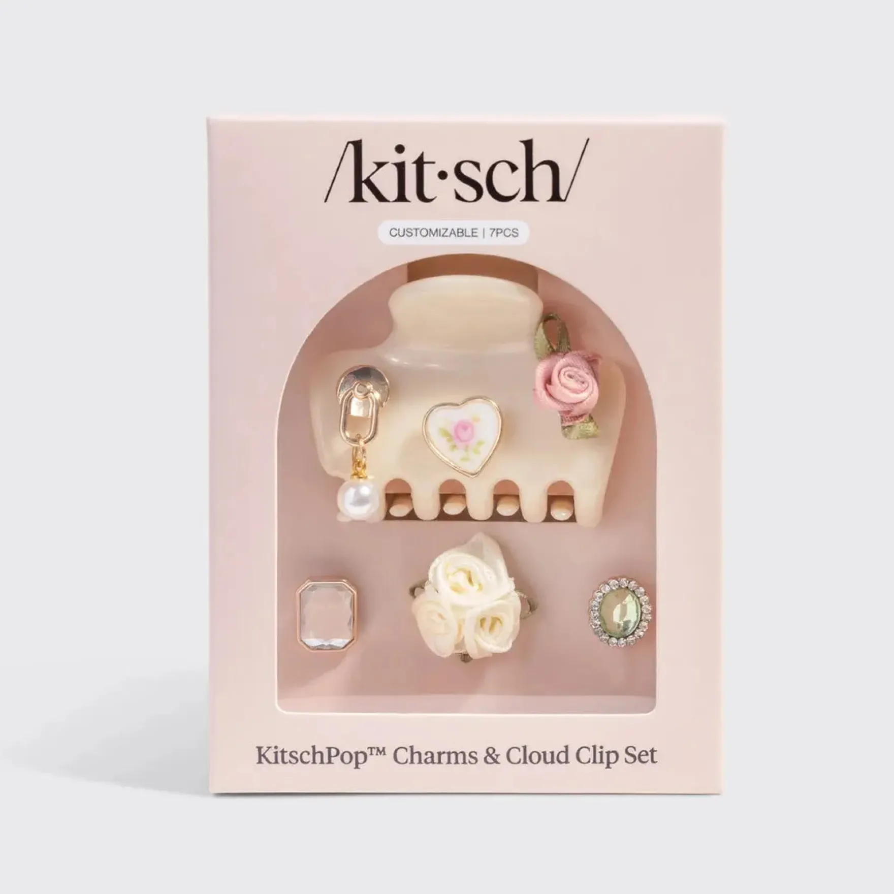 KitschPop Charms & Cloud Clip Set Pearlized Cream