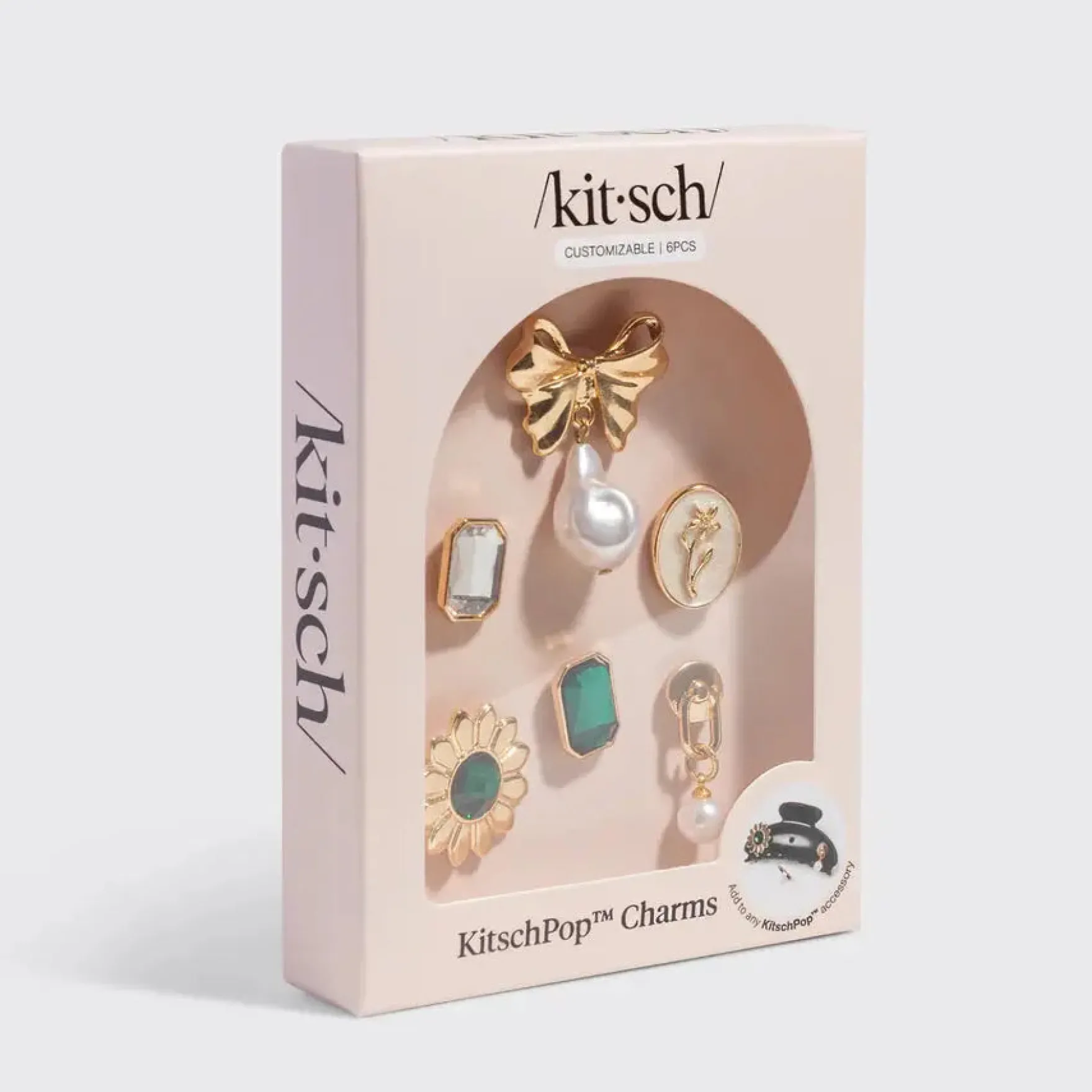 Kitschpop Charms 6pc Set Vintage Emerald