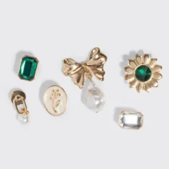 Kitschpop Charms 6pc Set Vintage Emerald