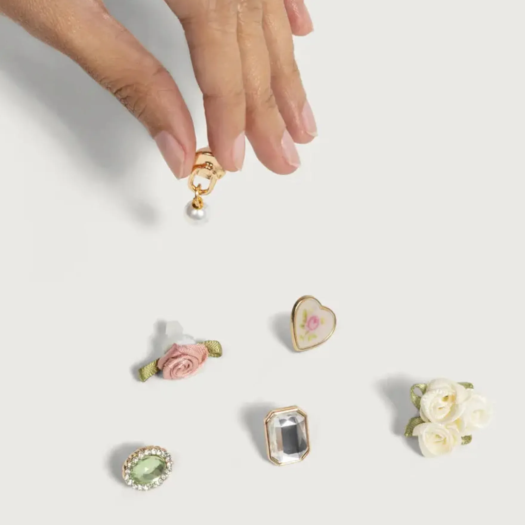 Kitschpop Charms 6pc Set Vintage Ivory