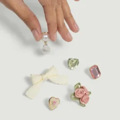 Kitschpop Charms 6pc Set Vintage Pink