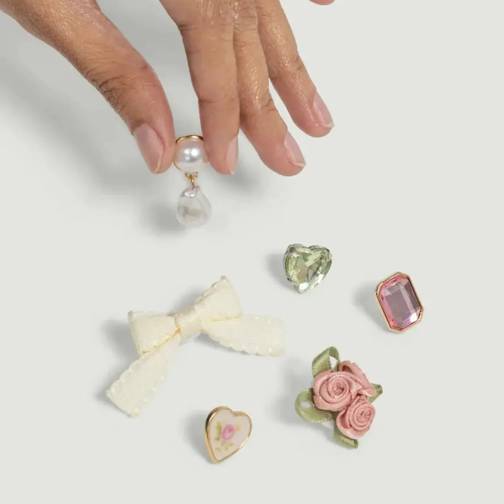 Kitschpop Charms 6pc Set Vintage Pink