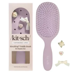 KitschPop Paddle Brush & Charm Set Soft Violet