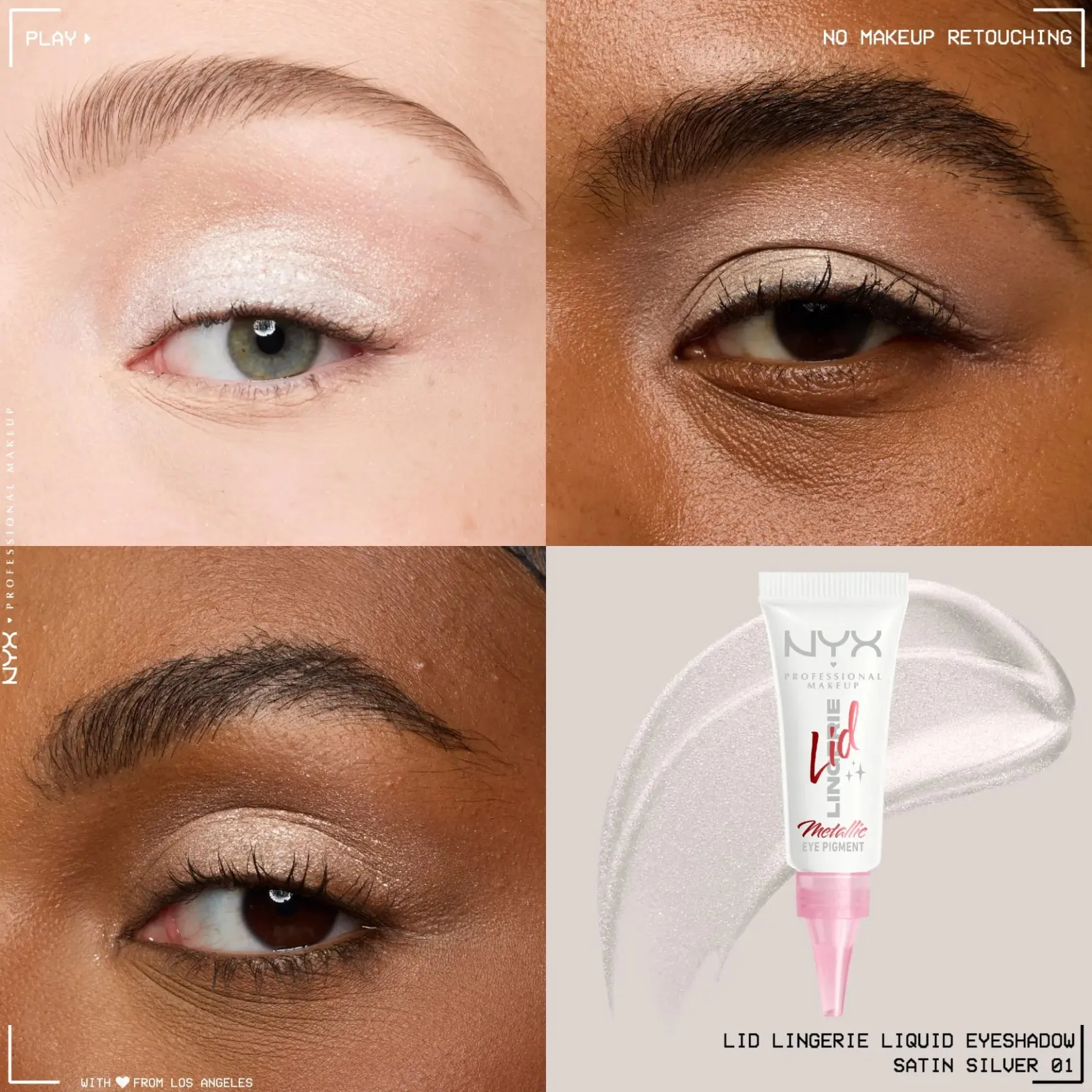 Lid Lingerie Cream Eye Pigment 01 Satin Silver