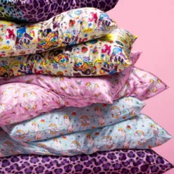 Lisa Frank Satin Pillowcase Rainbow Leopard King