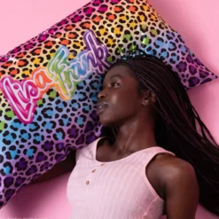 Lisa Frank Satin Pillowcase Rainbow Leopard King