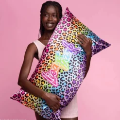 Lisa Frank Satin Pillowcase Rainbow Leopard King