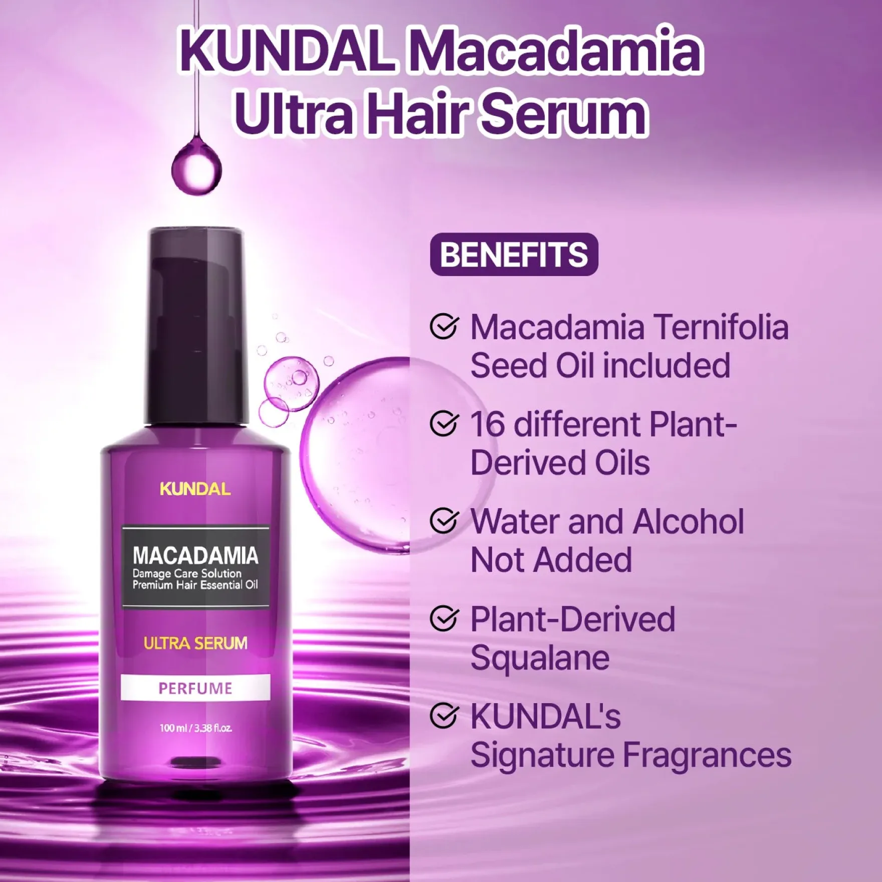 Macadamia Hair Serum Amber Vanilla