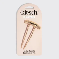 Metal Barette French Hair Pin Gold