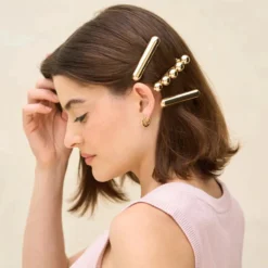 Metal Barrettes Gold