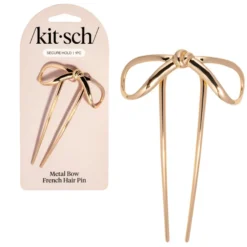 Metal Bow French Hair Pin Gold