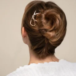 Metal Bow French Hair Pin Gold
