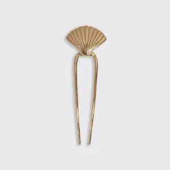 Metal Clam Shell French Hair Pin Gold