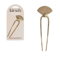 Metal Clam Shell French Hair Pin Gold