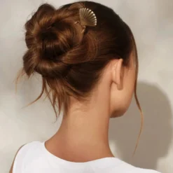 Metal Clam Shell French Hair Pin Gold