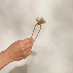 Metal Clam Shell French Hair Pin Gold