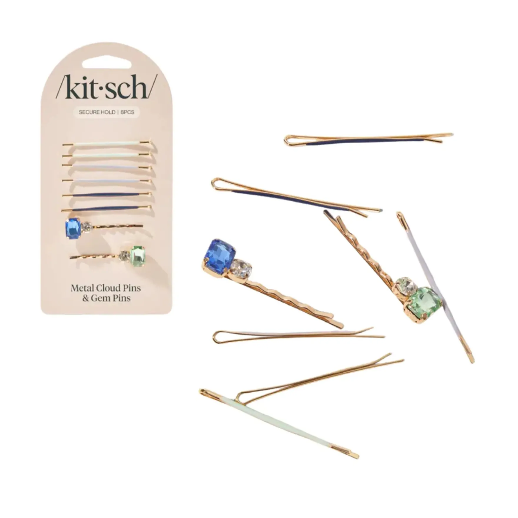 Metal Cloud & Gem Pins Set Garden Bouquet