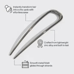 Metal French Hair Pin Hematite
