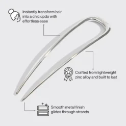 Metal French Hair Pin Silver