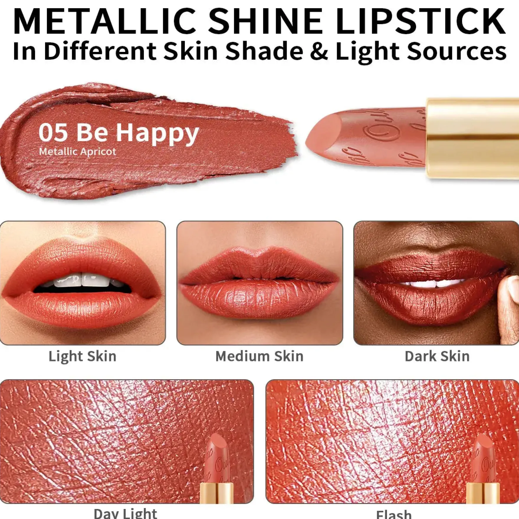 Metallic Shine Lipstick 05 Be Happy