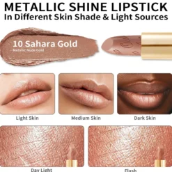 Metallic Shine Lipstick 10 Sahara Gold